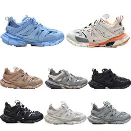 Paris Moda Triple S Designer Sapatos Casuais Gelo Rosa Azul Branco Laranja Preto Homens Mulheres Sapatilhas Treinador Limão Vermelho Metal Com Caixa