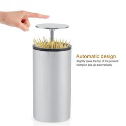 Automatic Dispenser Toothpick Teeth Toothpickers Holder Container Household Dining Table Desktop Organiser Storage Box259L