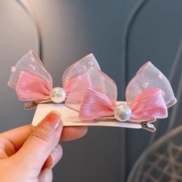 Dog Apparel Cute Hair Clips Bows Faux Pearl Head Decoration for Pets Cat Puppy Hairpins Decor Grooming Accessoires 230914