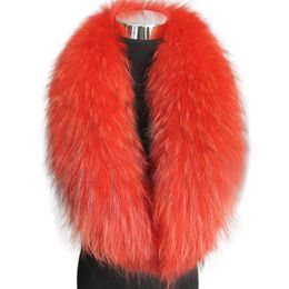 Scarves Winter 100 Natural Real Raccoon Fur Scarf Neck Keep Warmer Collar Women's Coat Decorate Solid Luxury Fashion Big Shawl 230914