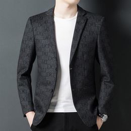 Men's Suits & Blazers Top Grade Designer Casual Fashion Elegant Smart Korean Party Men Slim Fit Jacket Suit Coat Clothing283b