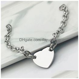 Round Heart Bracelet Women Stainless Steel Fashion Chain On Hand A Set Of Packaging Couple Jewellery Gift For Girlfriend Valentine Day Drop De