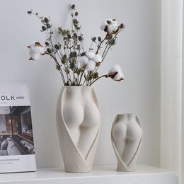 Vases Decorative vases for flowers modern flower vase decoration home room decor nordic ceramic vase dried flower pots art plant pot 230914