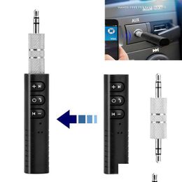 Bluetooth Car Kit 4.1 O Receiver Adapter With Mic Hands Calling Headphone Speaker 3.5Mm Aux Music For Smart Phone Mp3 Tablet Drop Deli Dhdgt