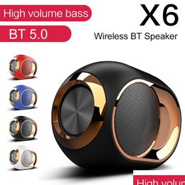 Portable Speakers Hifi Tws Bluetooth 5.0 Speaker X6 Wireless Loudspeakers Column Waterproof Outdoor Stereo Support Tf Aux Usb Fm For P Dheds