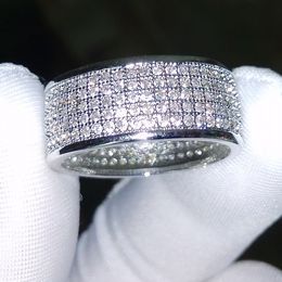 Round band ring 250Pcs 5A Zircon stone 10KT White Gold Filled Ring Set Sz 5-11 Free shipping