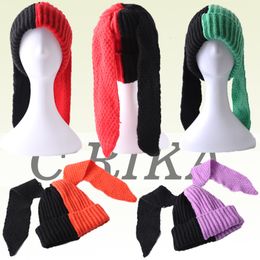 Wide Brim Hats Bucket 2023 Cute Fashion Hooded Lover Boy Ear Knit Doublelayer Warm Woollen Hat Niche Design Hiphop Personality Cold 230915