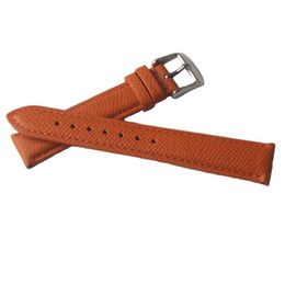 Genuine Leather Watchband Lizard Grain Orange Watch strap fashion style accessories 14mm 16mm 18mm for ladys wristwatch replacemen2246