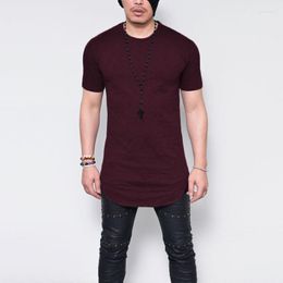 Men's Suits A2367 MRMT 2023 Brand T Shirt Round Neck Solid-colored T-shirt For Male Round-neck Medium And Long Section Tops Tshirt