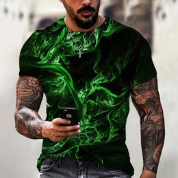 Men's T Shirts 2023 Shirt For Men 3D Lighting Print Short Sleeve Tops Fashion Hip Hop Street T-Shirts Oversized Tees Man Clothing