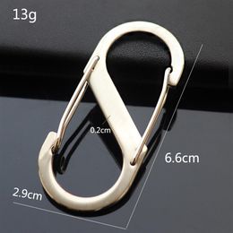 Car styling Portable Stainless Larger S Buckle 8 Type Key Keychain Clasps Clips Car Keychain Auto Interior Decoration177M