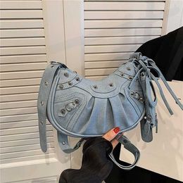 50% off clearance sale Locomotive 2023 Summer New Women's Sweet Cool Spicy Girl Shoulder Western Rivet Crossbody Bag model 542