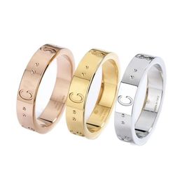 Fashion Europe Style Ring Designer Plain Rings Lucury Steel Engraved Letter G Mens Women Jewelry Man High Quality Casual Ring D211244P