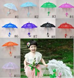 Bridal Lace Umbrella 11colors Elegant Wedding Parasol Lace Craft Umbrella For Show Party Decoration Photo Props Umbrellas All-match