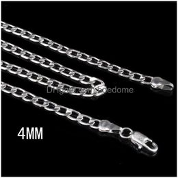 Chains Fashion 4Mm Sideways 925 Sterling Sier Choker Necklaces For Women Men Luxury Jewellery Size 16 18 20 22 24 Inches Drop Delivery P Dhcsa