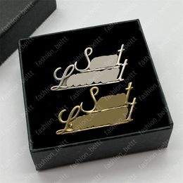 Designer Brooches for Women Brand Letters Broche Mens Suit Clothing Gold Silver Brooch Luxury Jewelry Pins Brooch