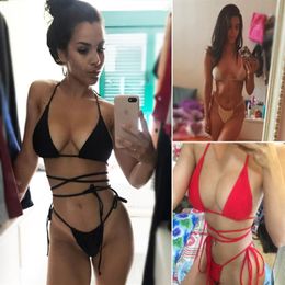 2020 Brazilian micro bikini thong extreme Bandage sexy swimsuit female bathers Push up high cut swimwear women bathing suit new1806