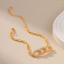 Strand CCGOOD Minimalist Chain Bracelet Statement 18 K Metal Girls Trendy Jewellery Gift Waterproof Luxury Zircon Pulseras Mujer