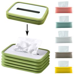 Tissue Boxes Napkins Storage Case Folding Napkin Holder Organisers For Bedroom Livingroom Decor Portable Car Box 230915