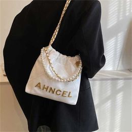 18% OFF Bag 2024 New Launch Designer Handbag Spring New Line Textured Car Sewing Pearl Chain Shoulder Women's Popular Oblique Cross Bucket for Women