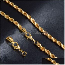 Chains 8 Styles Hip Hop 18K Gold Plated Necklaces Mens Cuban Box Snake Twisted Choker 20Inch Necklace For Women Fashion Jewellery Gift D Dhxdx