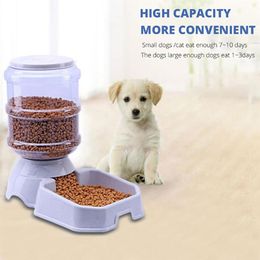 1Pc 3 8L Automatic Pet Feeder Dog Cat Drinking Bowl Large Capacity Water Food Holder Pet Supply Set Y200917311B