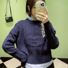 Women's Sweaters French Fried Dough Twists braid sweater 2023 early autumn new pit strip letter jacquard knitting pullover blouse