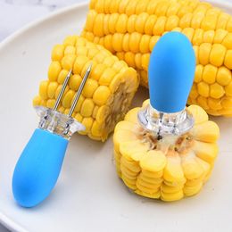 Tools 1 Pair Corn Fork BBQ Stainless Steel Holders Handheld Anti Scalding Needle Double Barbecue Party Picnic