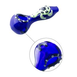 Headshop666 Y058 Luminous Glass Smoking Pipe Glowing Turtle Style About 3.94 inches Length Spoon Pipes Tobacco Dry Herb