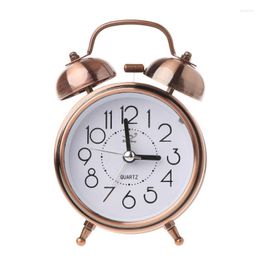 Table Clocks Retro Desktop Mechanical Alarm Clock Night Light Dual Bell Bedside Silent Metal Digital Bedroom Home Decoration