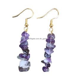 Charm Whosale Handmade Diy Natural Crystal Stone Beaded Pendant Earrings Mti Colour Tassel Drop Delivery Jewellery Dhgarden Dhu4I