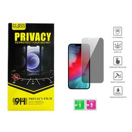 Privacy Tempered Glass Screen Protector For iPhone 15 Pro Max 14 13 12 11 XR XS X 8 7 Samsung Galaxy S23 S22 S21 Edition Film 9H Anti Shatter Anti-Spy Full Cover With Package