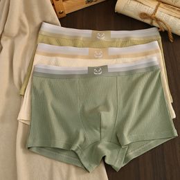 Underpants 3 Pcs Lot Cotton Men's Underwear Boxers Thin Soft Briefs Elastic Belt Breathable Inside Crotch Men Panties 230914