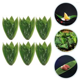 Flatware Sets Artificial Leaf Leaves Shape Decor Sashimi Sushi Plate Decorations Bamboo Zongzi