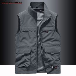 Men's Vests Outdoors Men's Waistcoat Camping Vests Pography Coat Fishing Vest Elegant Man Cardigan Climbing Work Sleeveless Biker 230914