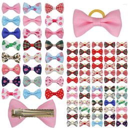 Dog Apparel 10/20 Bows Rubber Pet Hair Bowknot Clip Grooming Mix Colorful Handmade Puppy Flower Hairpins Head Accessories Yorkshire