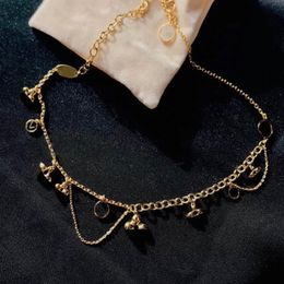Fashion gold chain L letter necklace bracelet for women party wedding engagement lovers gift Jewellery with box268f