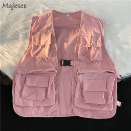 Men's Vests Vests Men Multi Pockets Cargo Clothing Summer All-match Handsome Japanese Thin Chic Fashion Casual All-match Stylish BF 230915