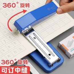 Staplers 360 Rotatable Heavy Duty Stapler Use 24/6 Effortless Long Stapler School Paper Staplers Office Bookbinding Supplies 230914