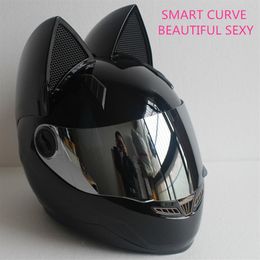 NITRINOS Motorcycle Helmet Women Moto Helmet Moto Ear Personality Full Face Motor 4 Colours Pink Yellow Black White1154V