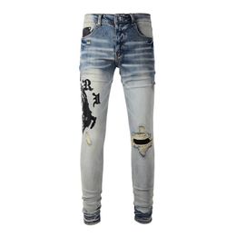 20SS Mens Designer Jeans Distressed Ripped Biker Slim Fit Motorcycle Denim For Men Fashion jean Mans Pants pour hommes #882208S