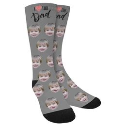 Personalised Socks, I Love You Dad Custom Photo and Face Socks for Dad Father's Gift