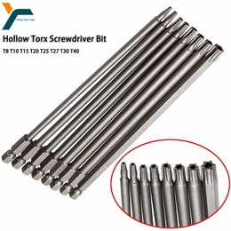 Screwdrivers 8Pcs Torx Screwdriver Bit 1/4'' Shank Hex Wind Drill Head 150mm 200mm Screw Wrench Magnetic Star T8 T10 T15 T20 T25 T27 T30 T40 230914