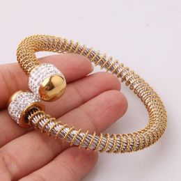 Link Bracelets Design Gold Bracelet With Double Round Setting Beads Famous Cuff Women's Jewellery Adjustable