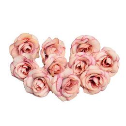 Artificial flower 4cm silk rose flower head wedding party home decoration DIY wreath scrapbook gift box craft GB643265E