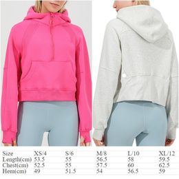 LL-88288 Hoodies Exercise Fitness Wear Womens Yoga Outfit Sportswear Outer Short Jackets Outdoor Apparel Casual Adult Running Hood287b