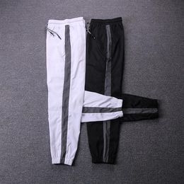 Autumn Winter Reflective men sweatpants couple style hip hop streetwear track pants elastic waist fashion joggers trousers women294I