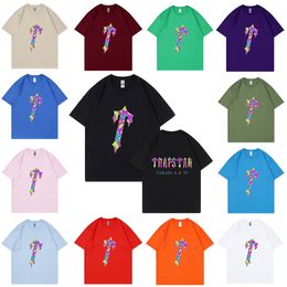 Designer New Fashion Clothing Tees Tsihrts Shirts Trapstar Street Brand Men's Color Print T-shirt O-neck Cotton Rock Hip hop Cotton Streetwear Tops