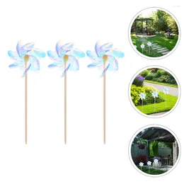 Garden Decorations 3 Pcs Colorful Windmill Interesting Toy Spinners Kids Wooden Toys Pinwheels Yard Multipurpose