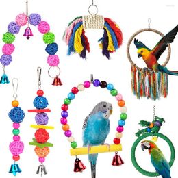 Other Bird Supplies Swing Toy Wooden Parrot Toys Hanging Ring Stand Playstand Cage Playground For Budgerigar Cockatiel Parakeet